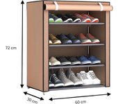 LUTODY - Zapatero Organizador de zapatos de tela textil, Auxiliar compacto de varios niveles, vertical, tubo de metal plegable - Vestidor portátil para recibidor, entrada, sala de estar, salón - Ligero y resistente