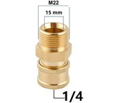 Pressure Washer Adapter Sets M22 to 1/4 Inch Quick Connector Kit Quick Connect Gun to Hose for Attach a Hose to The Water Pumps