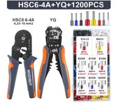Ferrule Crimping Tool, Wire Ferrules and AWG 23-7 Self-Adjusting Crimping Pliers+Stripper | Square Crimper for  Ferrule Terminal