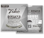 Ziko Acoustic Guitar Strings Hexagon Carbon Steel Core Silver Plating Acoustic Folk Guitar Strings Guitar Accessories DUS-010
