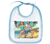 MERCHANDMANIA BABERO COLOR padel juego playa raquetas deporte amigos baby bib
