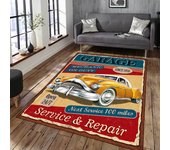 Vintage Classic Motorcycle Garage 3D Printed Carpet Living Room Retro Race Car Large Rug Home Decor Bedroom Non-Slip Floor Mat