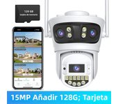 15MP 8K Three Lens Wifi Camera Outdoor Three Screens Video Surveillance Camera 2.4G/5G Night Vision Human Detection Security CAM