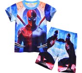Spider-Man Iron Man Hulk Boys Summer T-Shirt Short Sleeve Shorts Set Pajamas Children's Casual Loungewear Digital Print Sports