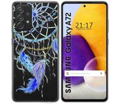 Tumundosmartphone Funda Gel Transparente para Samsung Galaxy A72 diseño Plumas Dibujos