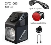 CYCLAMI CYC 1000 Lumens GoPro Hanging Bike Head Light Ultra Bright Wireless Remote Front Lamp MTB Road Cycle Black Pro Headlight