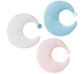 Dcasa Juego de 3 cojines relax extrasuave terciopelo en forma de luna