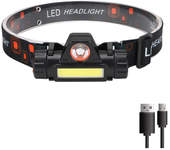 Super Bright LED Headlamp Rechargeable Waterproof Flashlight With XPE COB Beads And Tail Magnet Dual Light Sources Work Light