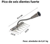 5/6/7/8 Teeth Iron Gardening Hoe Weeding Rake Farm Tool Grasping Raking Loosening Soil Nail Rake Tool Artifact Harrow Farm Tool