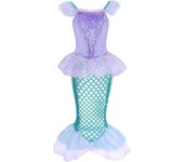 NEW Casual Ariel Mermaid Costume for Toddler Dress up Party Girls Siren Disguise Halloween Princess Apparel Fairy Little Mermaid