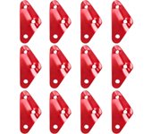 Tensores de cuerda de sujeción, 12 piezas, ajustador de cuerda de sujeción, accesorio de cuerda de tienda de campaña de aleación de aluminio para senderismo, tienda de campaña (rojo)