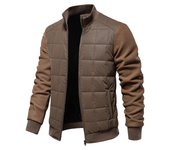 Chaqueta con cuello levantado para otoño e invierno, chaqueta informal para hombre, ropa de empalme americana a la moda, 2024