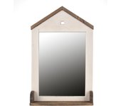 CAPRILO REGALOS & DECORACIÓN Espejo de Pared Decorativo dd Madera y Cristal "Casita". Cuadros y Apliques. Decoración Hogar Marinera. Regalos Originales. Muebles Auxiliares. 41 x 9 x 65,50 cm