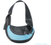 Bolsa de Transporte para Perros y Gatos Malla Nylon Cremallera Azul Claro