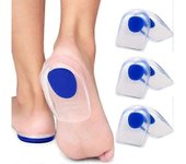 Silicone Gel Heel Cups Inserts - 3 Pairs for Heel Pain Relief