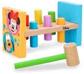 WOOMAX - Banco de madera Disney baby 21 cm, juego de martillo con 8 piezas, juguete educativo para golpear y encajar, golpear al topo, juega y aprende, desarrolla la motricidad, para niños +12 meses