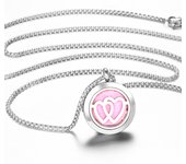 Flower of Life Stainless Steel Aromatherapy Necklace Diffuser Pendant Perfume Lockets Essential Oil Jewelry Titanium Steel Chain