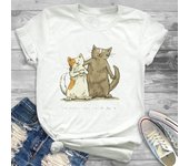 Lovely Style Pet Print T-Shirt Crew Neck Casual Short Sleeve T-Shirt Spring Summer Women's Clothing Fashion Simple Short Sleeve