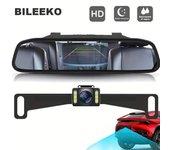 Car Reverse Mirror Monitor 5 Inch TFT LCD Screen Display License Plate Rear View Camera LED Night Vision Backup Kit Paking Syste