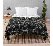 Black Cat Soft Throw Blanket Microplush Warm Blankets Lightweight Tufted Fuzzy Flannel Fleece Throws Blanket for Bed Sofa Couch