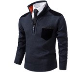 Pullover Men Sweater Cashmere Thick Polo Shirts Korean Half Zipper Cold Blouse Stand Collar Autumn Winter Outerwear Luxury Cloth