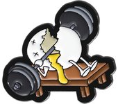 Cute Cartoon Broken Egg Lifting Dumbbell Brooch Peplum Badge Clothes Lapel Pin Backpack Accessory Jewelry Gift For Friends