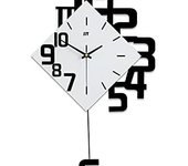 Relojes de pared grandes y modernos para decoración de sala de estar, relojes de pared de péndulo silenciosos, funciona con pilas, sin tictac, para dormitorio, oficina, hogar, relojes cuadrados decorativos de madera blanca, decoración de pared