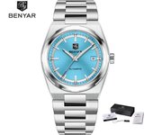 BENYAR 2024 New 38MM Top Brand Men's Automatic Mechanical Watches Stainless Steel Business 5Bar Waterproof clock reloj hombre