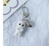 Yupsk Cute 3D Flocking Kitten Keychain Cat Couple Mobile Phone Pendant Car Keyring Earphone Backpack Charms Bag Decor