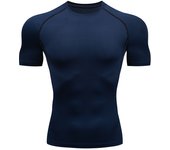 Men Running Compression Shirts Quick Dry Soccer Jersey Fitness Tight Sportswear Rash Guard Athletic Gym Sport Short Sleeve Shirt