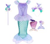 NEW Casual Ariel Mermaid Costume for Toddler Dress up Party Girls Siren Disguise Halloween Princess Apparel Fairy Little Mermaid