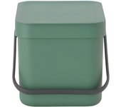 Brabantia Sort & Go Cubo de Basura, 6 L, Plástico, Blanco, 26.5x20x18 cm