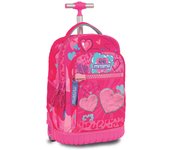 MITAMA MOCHILA TROLLEY RUN NIÑA TELESCOPICO FURRYPINK CORAZON ROSA TROLLEY RUN (FURRY PINK) 37x27x47 Cms.