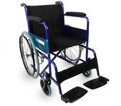 Mobiclinic® Silla de ruedas plegable Alcázar Autopropulsable Freno de estacionamiento Marca española Reposapiés abatibles Reposabrazos acolchados Resistente Asiento 46 cm Ruedas macizas