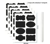 20-75pcs Waterproof Chalkboard Labels Spice Organizer Label for Household Kitchen Jars Blackboard Stickers With White Pen