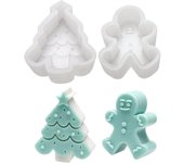 2 piezas molde para vela arbol de navidad Molde para Vela de Muñeco de Nieve Santo Molde de Vela de Árbol de Navidad Molde de Fiesta de Navidad para hacer velas en 3D