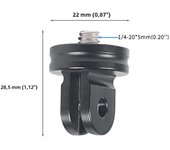 Tripod Adapter Mount 1/4 Screw to  2-Slot/ 3-Slot Quick Release Mount for GoPro Hero 13 12 11 Insta360 X4 Action Monitor Holder