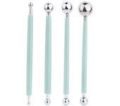 KRABALL For Embossing Pattern Point Drill Creasing Pen With DIY Ball Styluses Tools Spiral Double Head Clay Sculpting Tools
