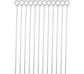 12 Brochetas de Metal para Barbacoa - Parrilla de Carne y Kebab, Paquete de 12