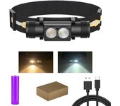 Newest LED Headlamp High Power White Yellow Headlight 18650 Rechargeable USB Type-C Torch Camping Hunting Flashlight Lamp