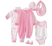 8PCS Newborn Baby Clothing Set Cotton Infant Boy Clothes Spring Autumn Cloth Suit New Born Girl Baby Clothing Sets New born Hat