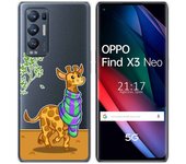 Tumundosmartphone Funda Gel Transparente para Oppo Find X3 Neo 5G diseño Jirafa Dibujos