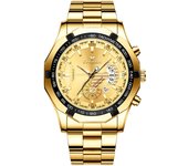FNGEEN Luxury Men's Watches Stainless Steel Band Fashion Waterproof Quartz Watch For Man Calendar Male Clock Reloj Hombre S001