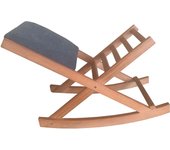Sueña y Descansa Reposapiés plegable balancín de madera barnizado en color cerezo tapizado en tela marengo