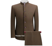 XS-5XL Formal Men's Busines 2 Pieces Blazer+Pants Stand Lapel Pants 2024 Mens Jacket Flat Suit Slim Fit Coat Groomsmen Party