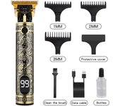 Pantalla digital Cabeza de Corte de Maple inoxidable profesional T9 hair trimmer metal Cuerpo hombres máquina de afeitar Eléctrica