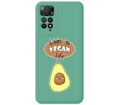 Funda Silicona Líquida Verde para Xiaomi Redmi Note 11 Pro / 11 Pro 5G diseño Vegan Life Dibujos