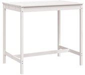 Mesa de Jardín Madera maciza Pino Blanco 121x82,5x110 cm