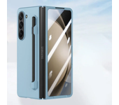 For Samsung Z Fold 6 Case With S Pen Holder and Pen Pure Color Slim Matte PC Built-in Screen Protector Cover for Galaxy Z Fold 5