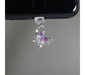 Mobile Phone Dust Plug Butterfly Artificial Diamond And Pearl Mobile Phone Accessory Decoration Pendant For Iphone Type-C Port